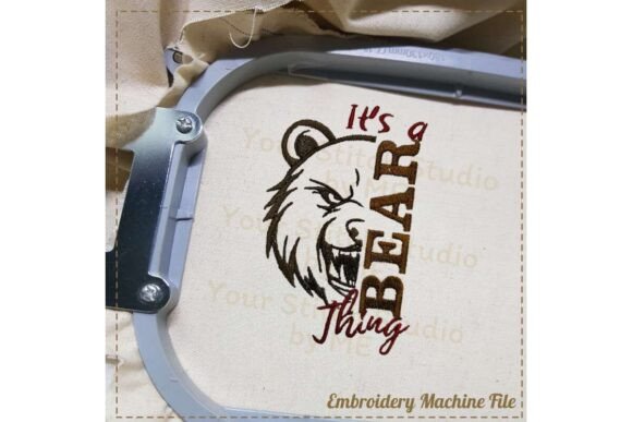 Bear Embroidery Design Mascot School