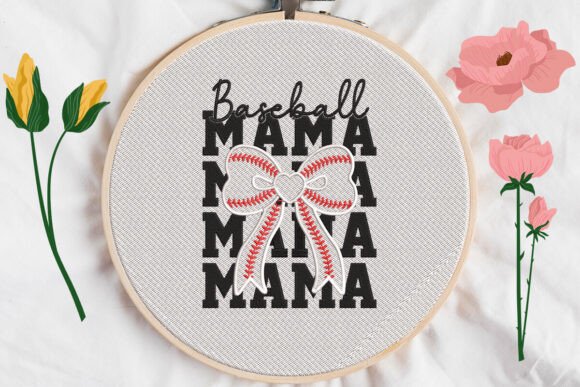 Bow Baseball Mama Embroidery Review