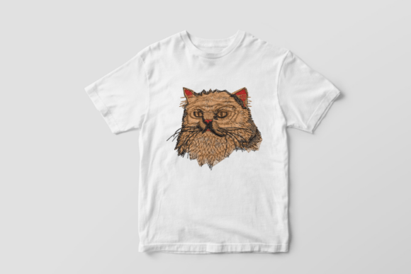 Cat Face Embroidery Design