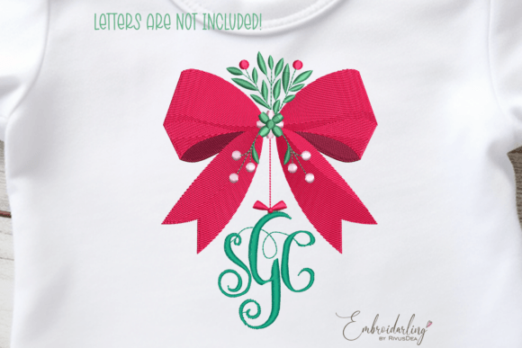 Christmas Bow Monogram Frame Embroidery Review