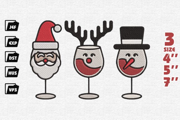 Christmas Wine Glasses Embroidery Review