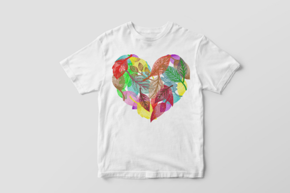 Heart of Leaves Embroidery Design