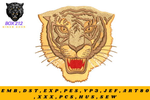 Lion Face Embroidery Design