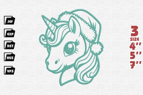 Magic Santa s Unicorn Embroidery