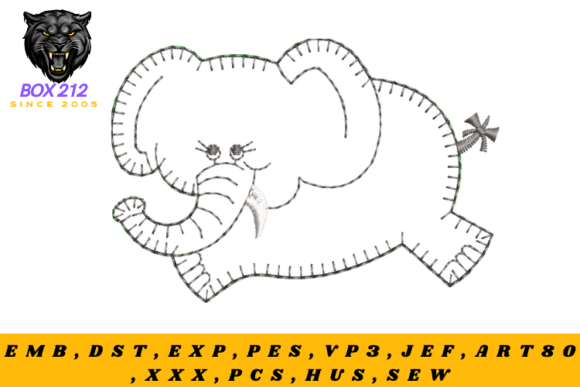 Majestic Elephant Embroidery Design