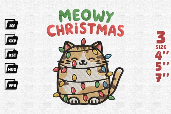 Purrfectly Festive Embroidery